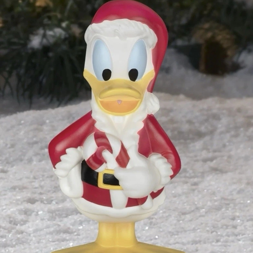 Disney Santa Duck Figurine - Red, White, and Yellow